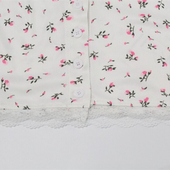 Cozy Cream Knit Loungewear Set Soft 2-Piece Pajama Suite Size M - Picture 5 of 7